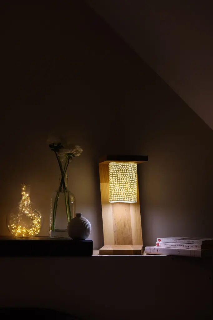 Lampe de chevet en porcelaine et chêne de Sophie Roca 82.webp