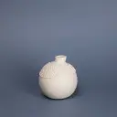 Vase perles blanches