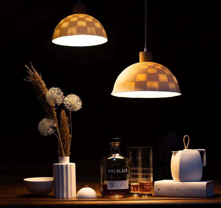 Lampe suspension demi cercle